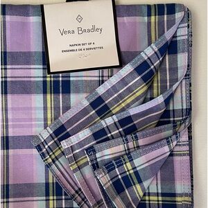 NWT Vera Bradley Amethyst Plum Plaid Dinner Napkins Set of 4
20x20" in